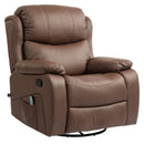 Poltrona Relax Massaggiante 97x92X104 cm Reclinabile e Riscaldante con 8 Punti Massaggianti Marrone  