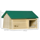 Casetta per Ricci da Esterno 47x34,2x27 cm in Legno di Abete Tetto Verde