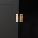 Carrello da Cucina con Armadietto 2 Cassetti e Portaspezie 89x45x89,5 cm in Legno Nero  
