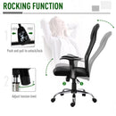 Sedia da Ufficio Presidenziale Ergonomica in Rete e Similpelle Altezza Regolabile Nera 