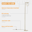 Lampada da Terra con Paralume 30x26x160 cm E27 in Metallo e Vetro Oro e Bianco