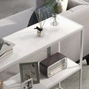 Tavolo Consolle da Ingresso con Ripiano Aperto 100x30x87 cm in Acciaio e Truciolato Bianco