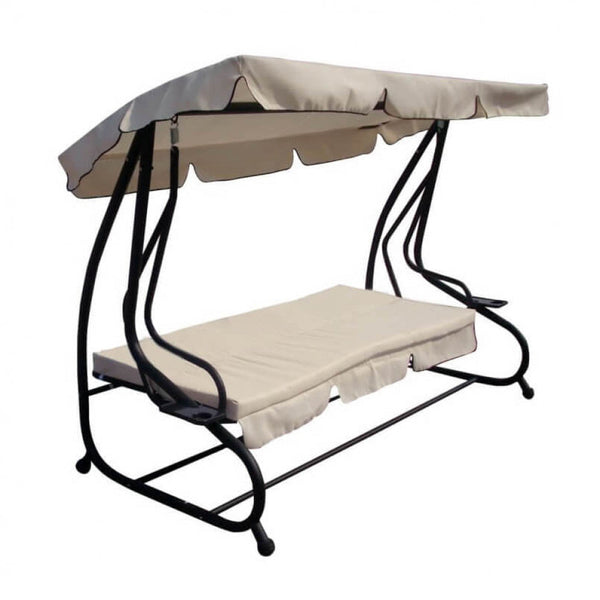 Dondolo Letto Jim con Cuscini 202x114x169 h cm in Acciaio Nero acquista