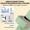 Set 4 Pezzi Salotto da Giardino con Divano 2 Sedie e Tavolino in Metallo con Doghe Verde      