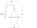 Lampada Applique Lampara in Basso Colore Nero per Esterno Linea Marine Sovil
