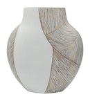 Vaso Resina Ho Chi Minh 35x13,5x37,5 cm in Resina Bianco effetto lavato      