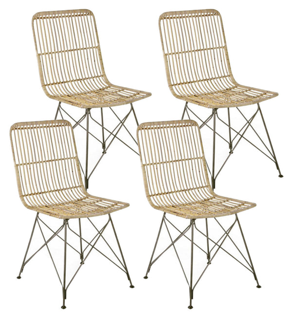 Set 4 Sedie 45x55x85h cm Lucila Kubu Natural online