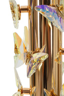 Lampada da Tavolo Gold Butterfly Ø35x74 cm in Ferro e Metallo e Tessuto e Vetro Oro e Bianco      