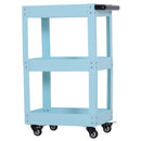 Carrello in Acciaio 3 Ripiani Azzuro 43.5x28x78 cm 
