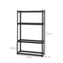 Scaffale 4 Ripiani 70x30x152 cm in Metallo Nero