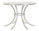 Tavolo da Pranzo Istanbul Ø100x76,5 cm in Ferro e Marmo Argento e Bianco      