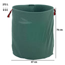 Set 3 Sacchi per Rifiuti da Giardino Ø67x76 cm da 272 L Richiudibili e Riutilizzabili Verde  