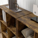 Libreria a Cubi Design Rustico 61,5x29,5x91,5 cm Rivestimento in Melamina Marrone Rustico  