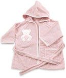 Accappatoio per Neonati 6-18 Mesi 50x30x2 cm in Spugna di Cotone Peluche Rosa