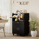 Mobile Cucina Multiuso 59x40x92 cm con Ripiano Estraibile in MDF Nero  