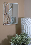 Specchio da Muro Adriatic 60x4,4x60 cm in MDF e Ferro e Specchio Bianco e Marrone      