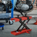Cavalletto Alzamoto a Forbice 49,5x31x19-53 cm Regolabile in Metallo Rosso