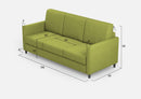 Divano 3 Posti 198x85x85 cm Karay in Tessuto Verde