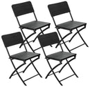 Set 4 Sedie Pieghevoli da Giardino 54x44,5x80,5 cm in Acciaio