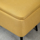 Panca Fondo Letto Contenitore 101x38,5x44,5 cm Rivestimento in Poliestere Giallo   