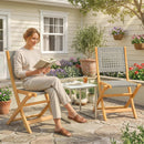 Set di 2 Sedie Pieghevoli da Giardino 47,5x56x88 cm in Rattan PE e Legno di Acacia Grigio      