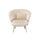 Poltrona a Conchiglia 78x73x78 cm in Velluto Vintage Piedi Oro Sofia Beige