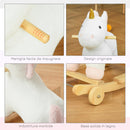 Cavallo a Dondolo Unicorno per Bambini in Legno e Peluche Unicorno Bianco