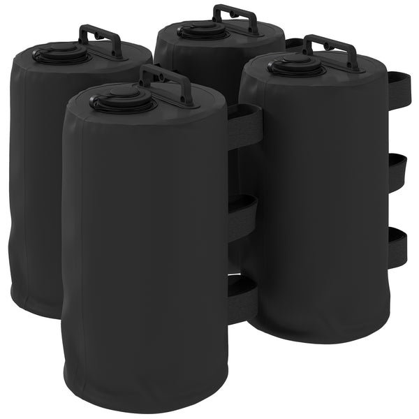 prezzo Set 4 Zavorre per Gazebo Ø20x32,5 cm con Maniglie e Cinghie a Strappo in Tessuto Plastica 500D Nero