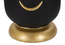 Vaso Tribal 21x45x21 cm in Poliresina Nero/Oro