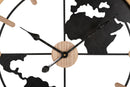 Orologio da Muro World New 60x5x60 cm in Ferro e MDF Marrone e Nero      