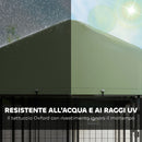 Recinto per Cani da Esterno 244x122x183 cm con Tetto in Tessuto Oxford Anti-UV Impermeabile 2 Ciotole in Acciaio Verde      