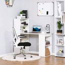 Scrivania da Ufficio con Libreria in Legno Bianco 120x55x120 cm 