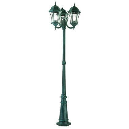 Lampada Palo Alto per Giardino Tre Luci Colore Nero e Verde per Esterno Linea Curvata Sovil acquista
