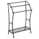 Porta Asciugamani da Bagno in Metallo 61.3x33x87.5 cm Nero 