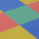 Tappeto Puzzle in EVA per Bambini Antiscivolo 16 Pezzi Multicolori 63.5x63.5x2 cm 