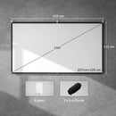 Telo per Proiettore 100" 16:9 HD 4K-8K Pieghevole e Portatile Antipiega e Lavabile Bianco      