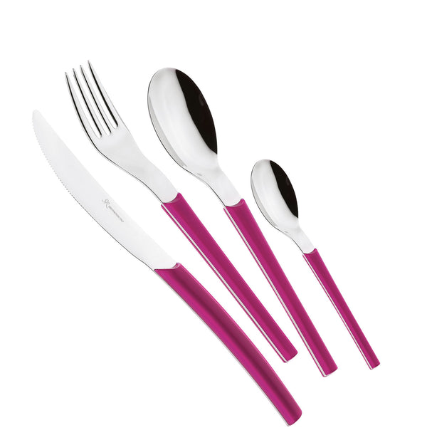 Servizio Set di Posate 24 pezzi in Acciaio Inox Eme Loto Fuxia 239 prezzo