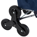 Carrello Portaspesa Pieghevole con 6 Ruote Blu e Bianco 40x29x95 cm 