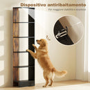 Libreria Moderna Salvaspazio 45x21x170 cm a 5 Ripiani in Legno Marrone e Nero      