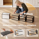 Lampada da Terra 26x26x160 cm Struttura con Ripiani Luce Regolabile Interruttore a Pedale e Porte USB in MDF Nero      