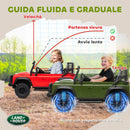 Macchina Elettrica per Bambini Licenza Ufficiale Land Rover Defender 12V con Telecomando Verde  