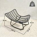Sedia a Dondolo 87x110x70 cm con Cuscino Morbido in Rattan Grigio Scuro      