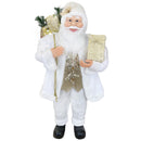 Babbo Natale Bianco e Oro Abito in Velluto 120Hcm con Luci e Suoni