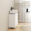 Mobile Sottolavabo Bagno 70x30x 64 cm con Armadietto in MDF Bianco      