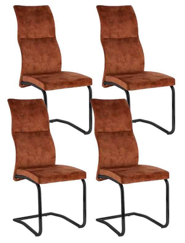 Set 4 Sedie 43,5x62x102h cm Thelma Velluto Ruggine online