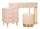 Toeletta Sharon Rosa con Puff 120x40x75 cm in Pino e MDF e Metallo e Plastica
