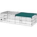 Gabbia per Conigli da Esterno 185x75x50 cm in Acciaio e Tessuto Oxford Verde