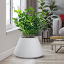 Vaso da Esterno Interno Design Conico Ø60x35 cm Stromboli in Resina Bianco 