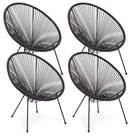 Poltrona da Giardino 72x78x89 cm in Acciaio e Corda Parker Nero