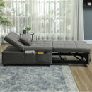 Poltrona Letto Clic Clac 4 in 1 Convertibile in Chaise Longue e Poggiapiedi Grigio  